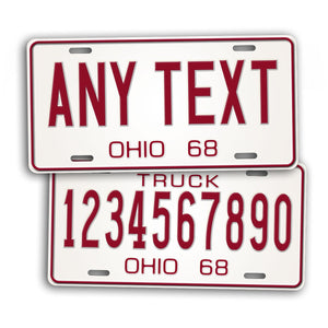Vintage 1968 Ohio State Custom License Plate