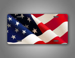 Waving American Flag Freedom License Plate 