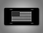 Black And White Tactical USA American Flag Auto Tag 