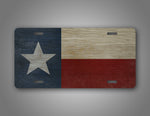 Americana Style Texas State Flag License Plate 
