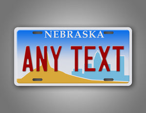 Custom Text Nebraska State License Plate