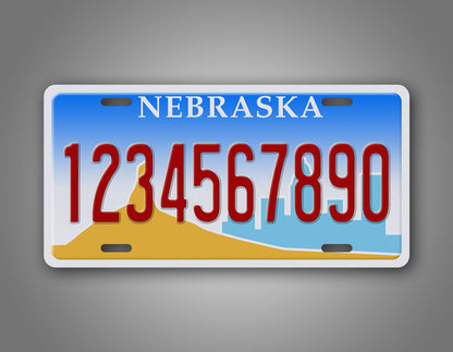 Custom Text Nebraska State License Plate