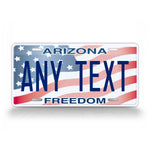 Personalized Arizona Freedom American Flag License Plate  