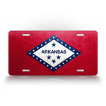 Weathered Metal Arkansas State Flag License Plate
