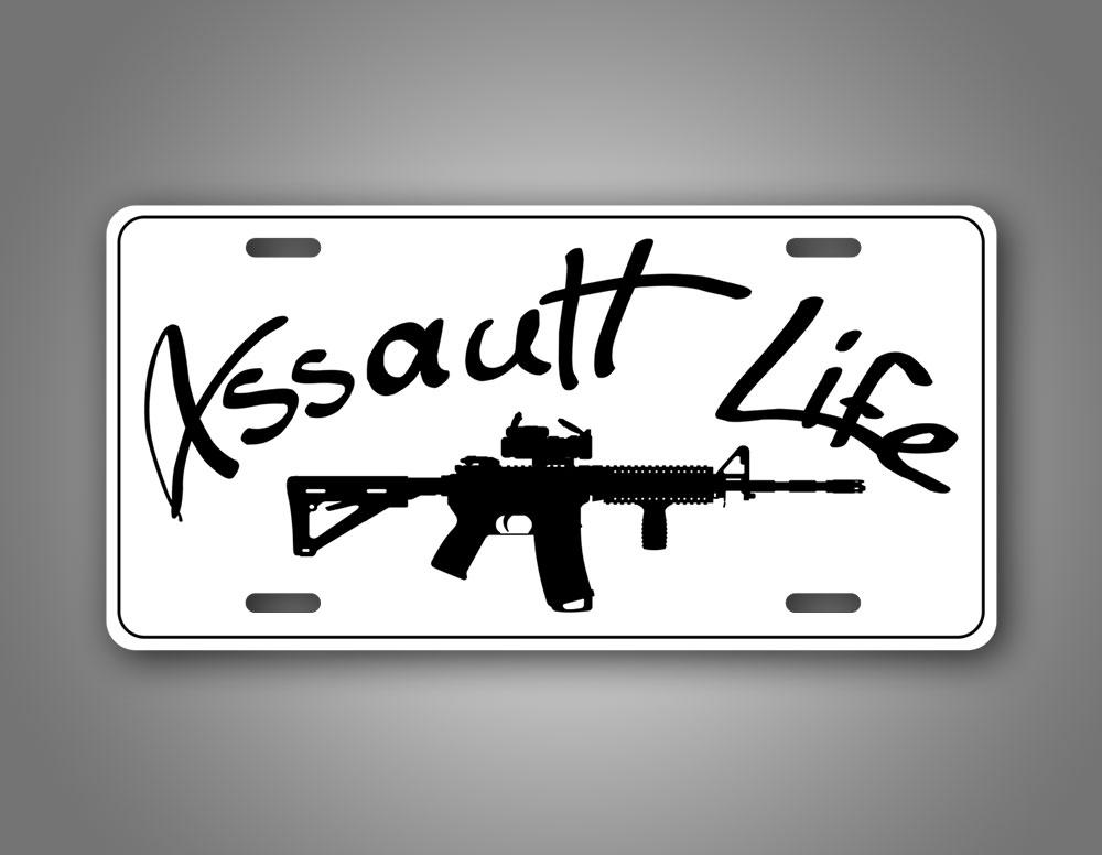 Assault Life AR15 License Plate Tag 