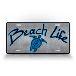 Beach Life Sea Turtle License Plate 