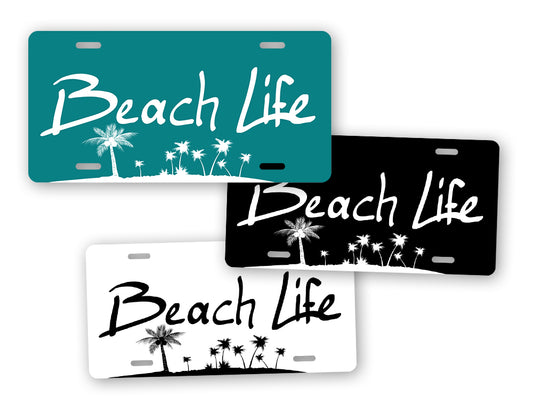 Beach Life License Plate 