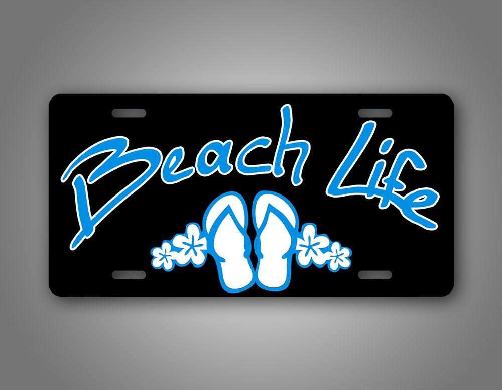 Beach Life Flip Flops Auto Tag