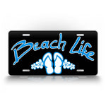 Beach Life Flip Flops License Plate 