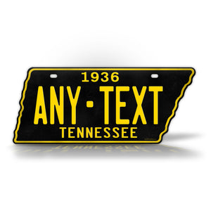Custom Text 1936 Tennessee State Shape License Plate 