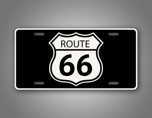 Route 66 Black And White Auto Tag 