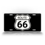 Classic Black And White Route 66 License Plate 
