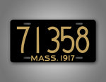 Massachusetts Mass Custom Any Text 1917 License Plate 