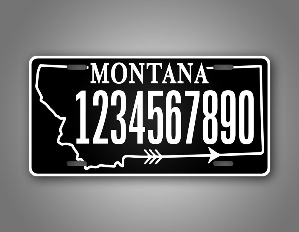 Personalized Black Montana State Custom License Plate