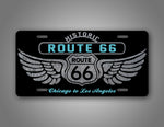 Classy Historic Route 66 Silver Car Auto Tag