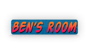Blue Kids Room Name Comic Style Any Text Street Sign