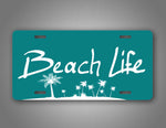 Beach Life Auto Tag License Plate Blue 