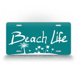 Beach Life Blue License Plate