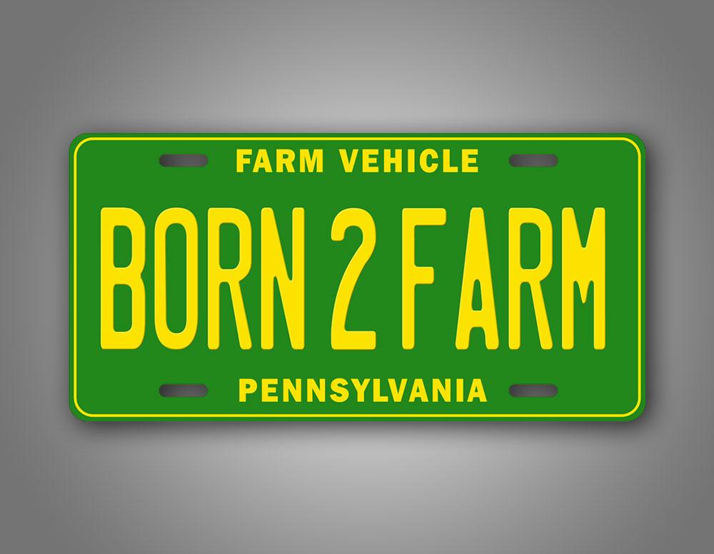 Custom State Green Farm Vehicle License Plate