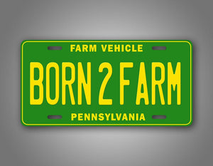 Custom State Green Farm Vehicle License Plate