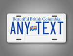 Custom Novelty British Columbia Canada License Plate 