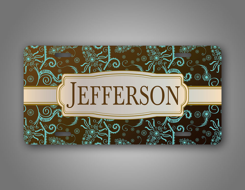 Custom Name Vintage Style Full Monogram License Plate