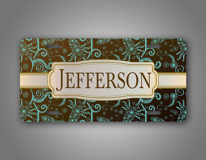 Custom Name Vintage Style Full Monogram License Plate