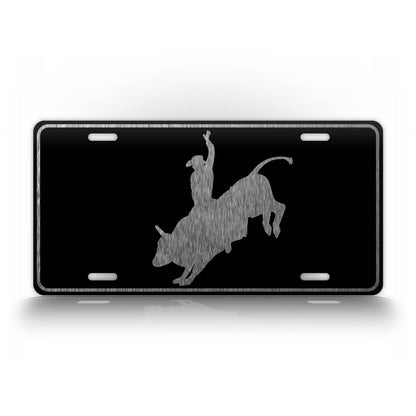 Bull Rider Silhouette License Plate 