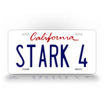 California Stark 4 Iron Man License Plate Marval Auto Tag 