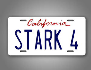 California Stark 4 Iron Man License Plate Marval Tony Stark Auto Tag 