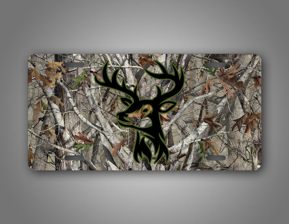 Deer Head Buck Silhouette License Plate