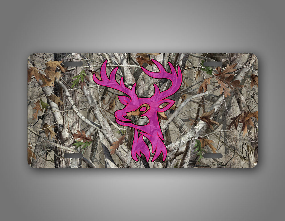 Deer Head Buck Silhouette License Plate