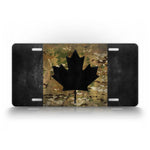 Camo Canadian Flag License Plate