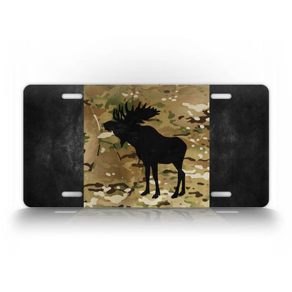 Camo Canadian Flag Moose License Plate