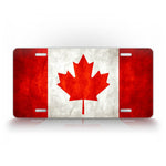 Textured Canadian Flag License Plate 