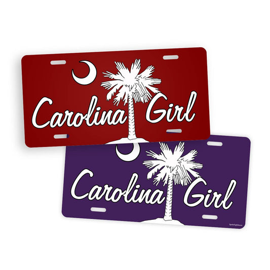 Red And Purple Carolina Girl License Plate Auto Tag 