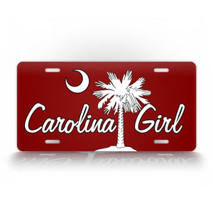 Carolina Girl Red License Plate