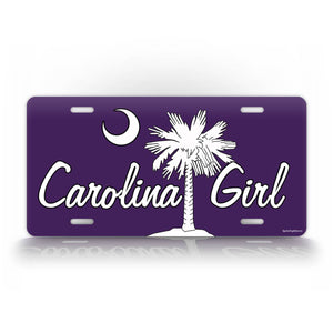 Purple Carolina Girl License Plate Auto Tag 