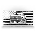 Chevy Square Body Pickup Truck American Flag License Plate 