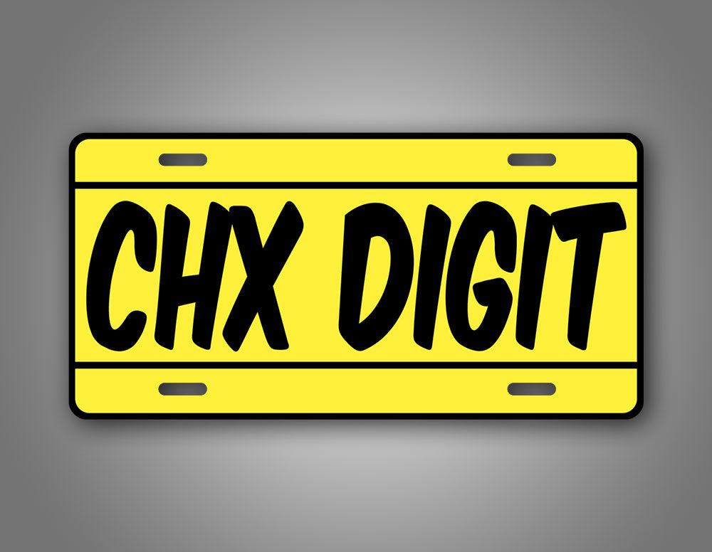Yellow Truck License Plate CHX DIGIT