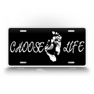 Choose Life Baby Feet Pro Life License Plate