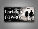 Christian Cowboy Vintage Auto Tag