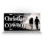 Christian Cowboy Vintage License Plate 