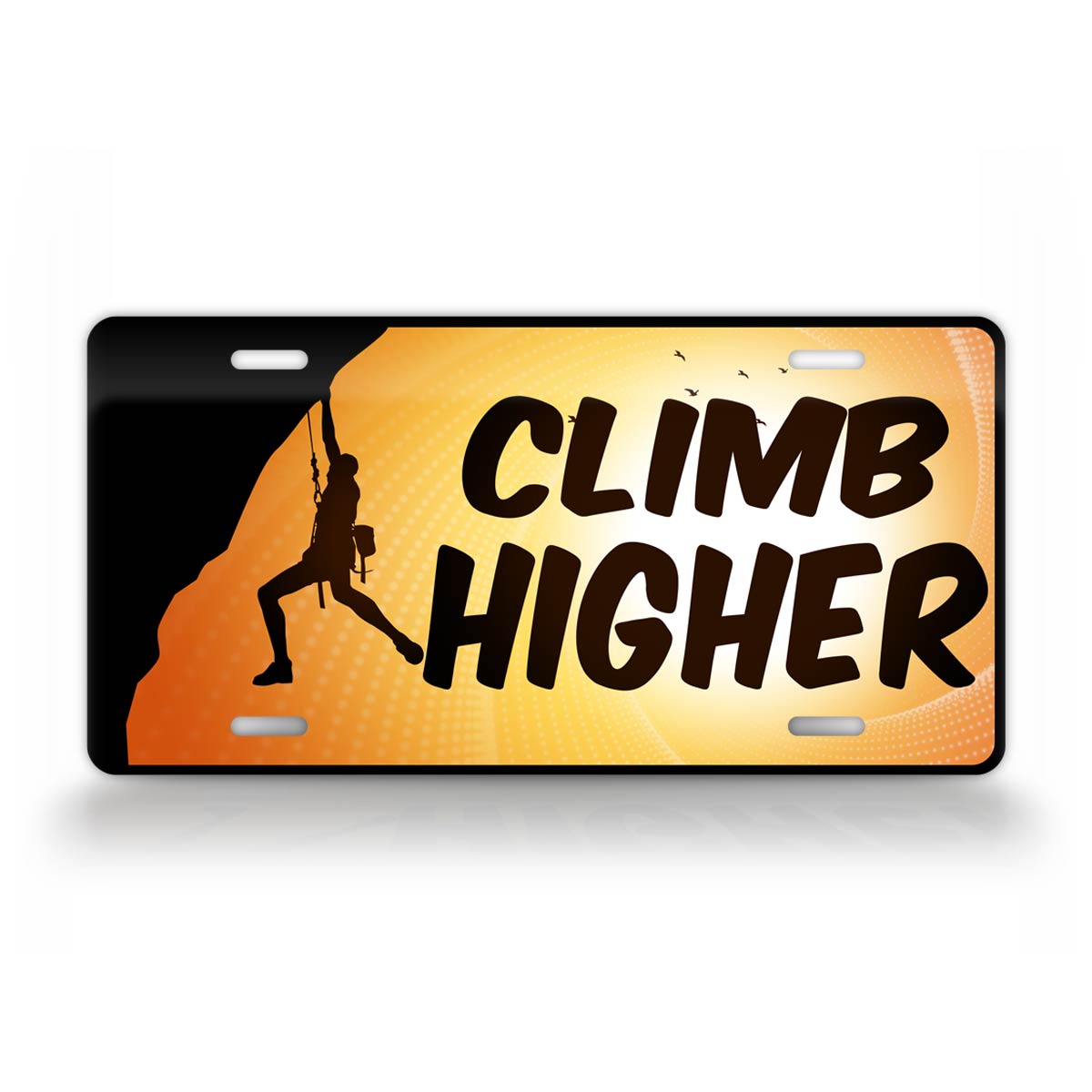 Rock Climber License Plate Climb Higher Mountain Climber