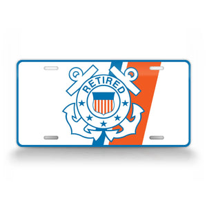 U.S. Coast Guard Veteran Retired License Plate 