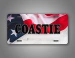U.S. Coast Guard Veteran Coastie American Flag License Plate 
