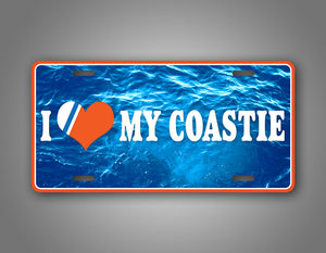 I Love My Coastie Ocean Photo License Plate 