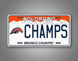Personalized Text Denver Broncos Novelty Auto Tag