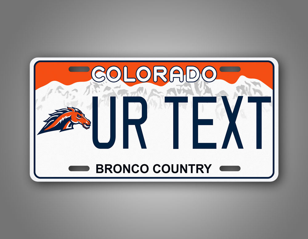 Any Text Denver Broncos Novelty License Plate