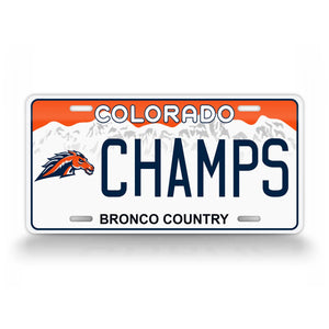 Custom Text Denver Broncos License Plate 